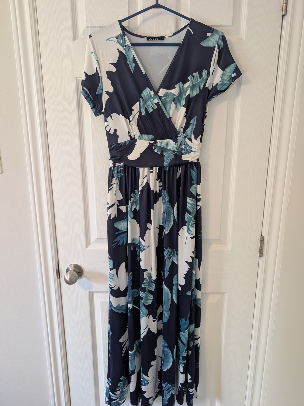 Navy Floral Wrap Maxi Dress - Navy & Teal